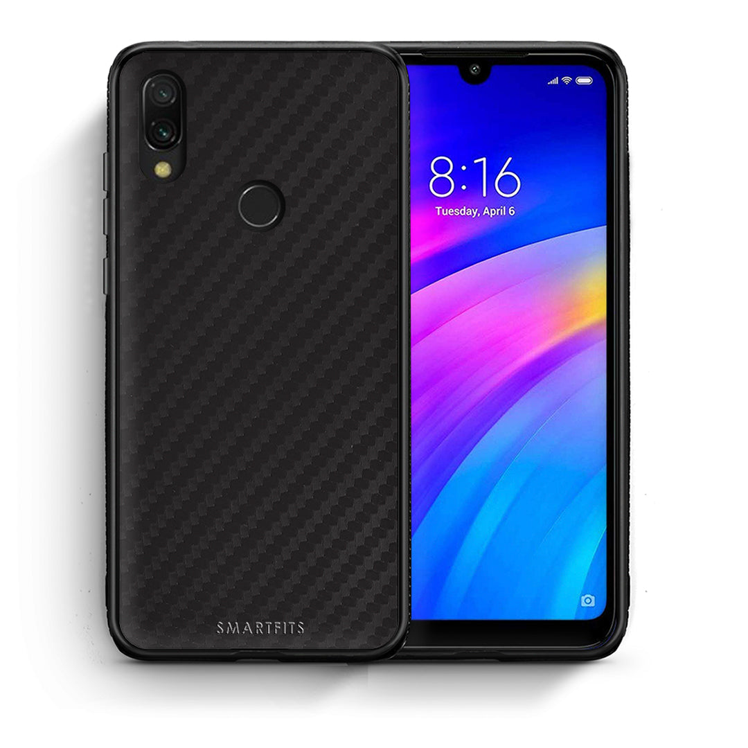 Θήκη Xiaomi Redmi 7 Carbon Black από τη Smartfits με σχέδιο στο πίσω μέρος και μαύρο περίβλημα | Xiaomi Redmi 7 Carbon Black case with colorful back and black bezels