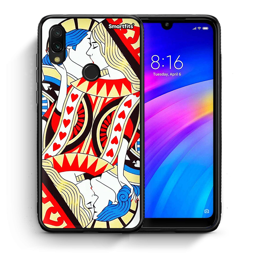 Θήκη Xiaomi Redmi 7 Card Love από τη Smartfits με σχέδιο στο πίσω μέρος και μαύρο περίβλημα | Xiaomi Redmi 7 Card Love case with colorful back and black bezels