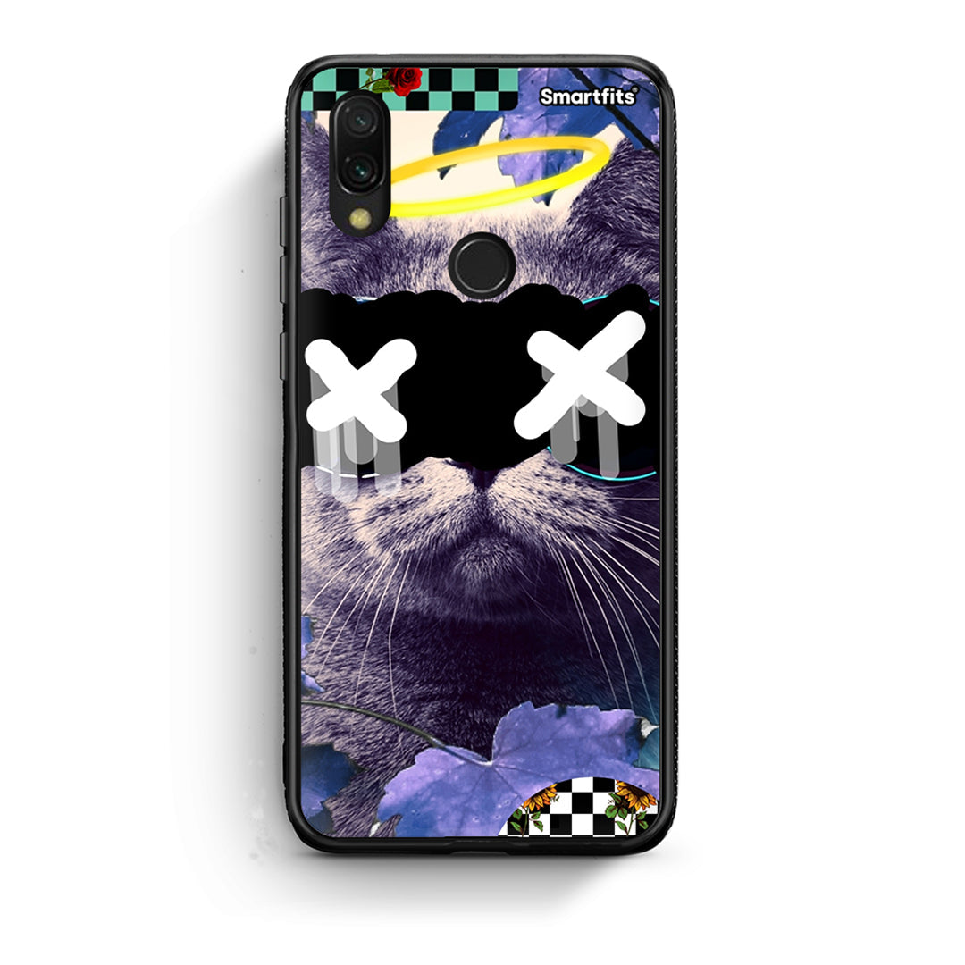 Xiaomi Redmi 7 Cat Collage θήκη από τη Smartfits με σχέδιο στο πίσω μέρος και μαύρο περίβλημα | Smartphone case with colorful back and black bezels by Smartfits