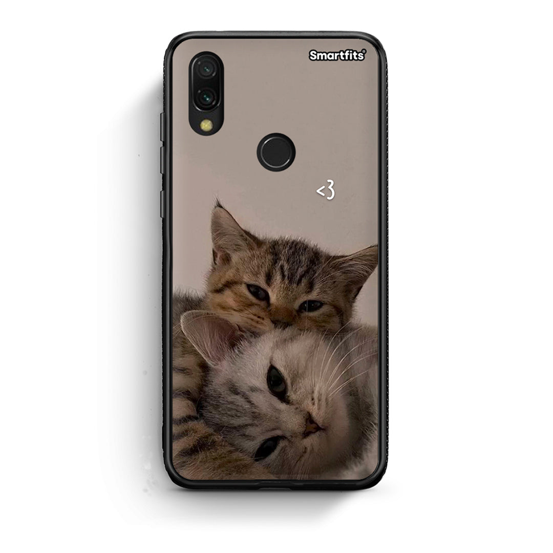 Xiaomi Redmi 7 Cats In Love Θήκη από τη Smartfits με σχέδιο στο πίσω μέρος και μαύρο περίβλημα | Smartphone case with colorful back and black bezels by Smartfits