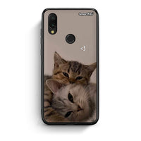 Thumbnail for Xiaomi Redmi 7 Cats In Love Θήκη από τη Smartfits με σχέδιο στο πίσω μέρος και μαύρο περίβλημα | Smartphone case with colorful back and black bezels by Smartfits
