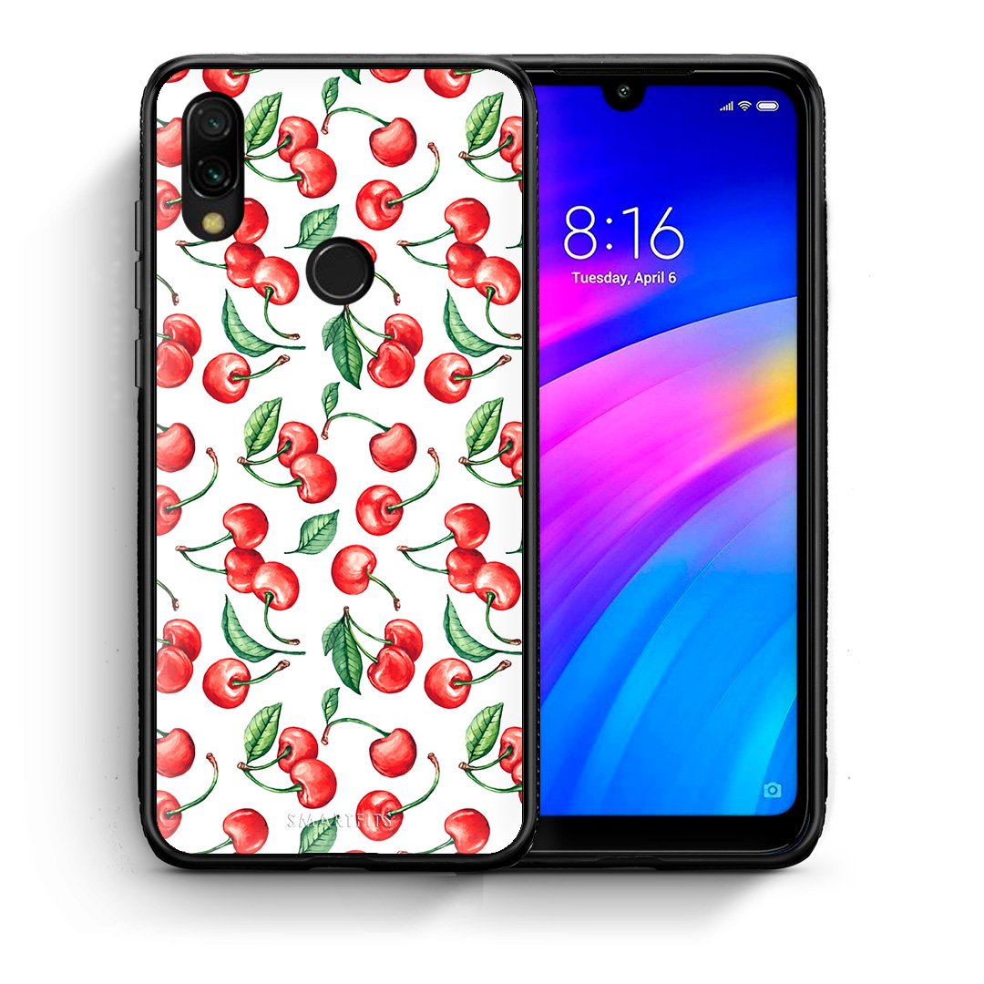 Θήκη Xiaomi Redmi 7 Cherry Summer από τη Smartfits με σχέδιο στο πίσω μέρος και μαύρο περίβλημα | Xiaomi Redmi 7 Cherry Summer case with colorful back and black bezels