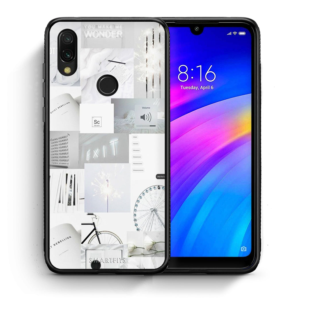 Θήκη Αγίου Βαλεντίνου Xiaomi Redmi 7 Collage Make Me Wonder από τη Smartfits με σχέδιο στο πίσω μέρος και μαύρο περίβλημα | Xiaomi Redmi 7 Collage Make Me Wonder case with colorful back and black bezels