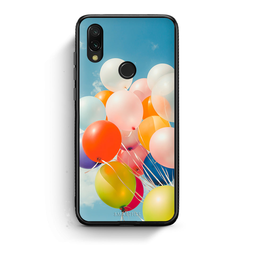 Xiaomi Redmi 7 Colorful Balloons θήκη από τη Smartfits με σχέδιο στο πίσω μέρος και μαύρο περίβλημα | Smartphone case with colorful back and black bezels by Smartfits