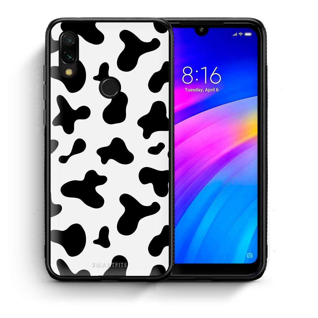 Θήκη Xiaomi Redmi 7 Cow Print από τη Smartfits με σχέδιο στο πίσω μέρος και μαύρο περίβλημα | Xiaomi Redmi 7 Cow Print case with colorful back and black bezels