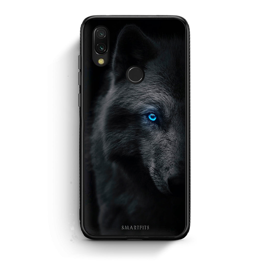 Xiaomi Redmi 7 Dark Wolf θήκη από τη Smartfits με σχέδιο στο πίσω μέρος και μαύρο περίβλημα | Smartphone case with colorful back and black bezels by Smartfits