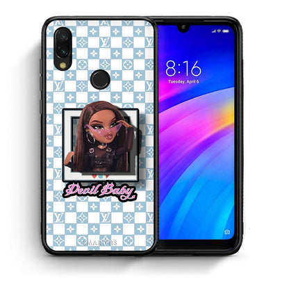 Θήκη Αγίου Βαλεντίνου Xiaomi Redmi 7 Devil Baby από τη Smartfits με σχέδιο στο πίσω μέρος και μαύρο περίβλημα | Xiaomi Redmi 7 Devil Baby case with colorful back and black bezels