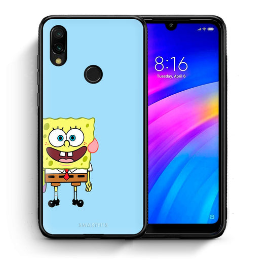 Θήκη Xiaomi Redmi 7 Friends Bob από τη Smartfits με σχέδιο στο πίσω μέρος και μαύρο περίβλημα | Xiaomi Redmi 7 Friends Bob case with colorful back and black bezels