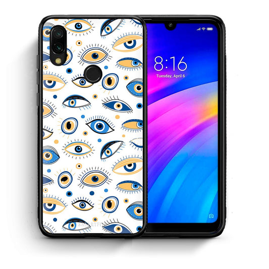 Θήκη Xiaomi Redmi 7 Ftou Ftou από τη Smartfits με σχέδιο στο πίσω μέρος και μαύρο περίβλημα | Xiaomi Redmi 7 Ftou Ftou case with colorful back and black bezels