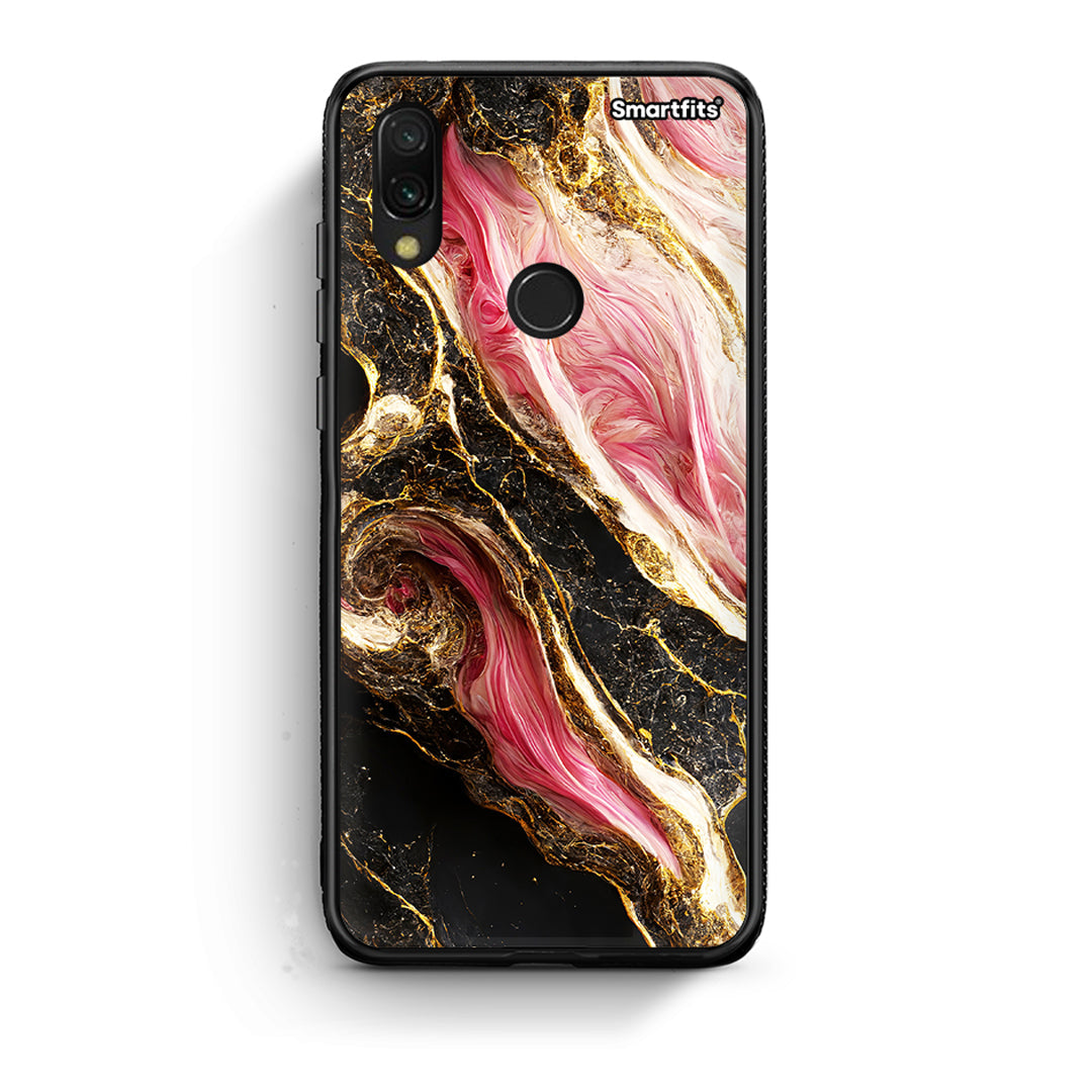 Xiaomi Redmi 7 Glamorous Pink Marble θήκη από τη Smartfits με σχέδιο στο πίσω μέρος και μαύρο περίβλημα | Smartphone case with colorful back and black bezels by Smartfits