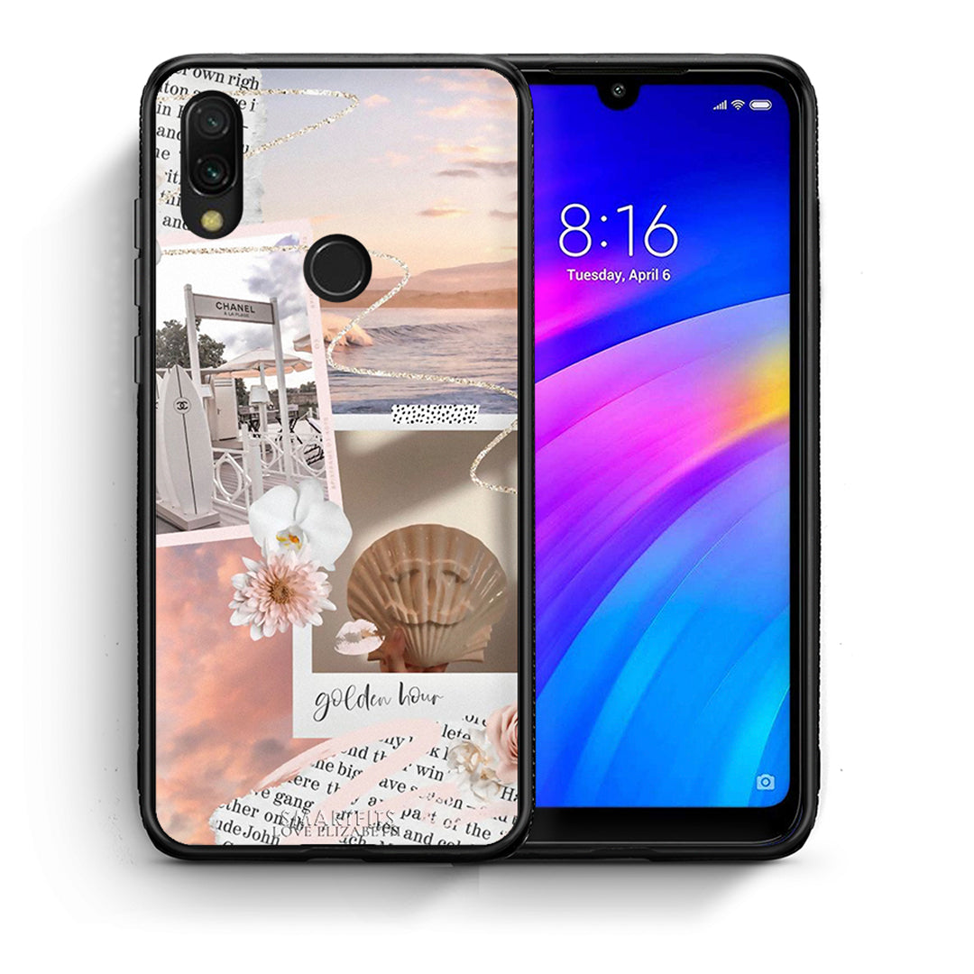 Θήκη Αγίου Βαλεντίνου Xiaomi Redmi 7 Golden Hour από τη Smartfits με σχέδιο στο πίσω μέρος και μαύρο περίβλημα | Xiaomi Redmi 7 Golden Hour case with colorful back and black bezels