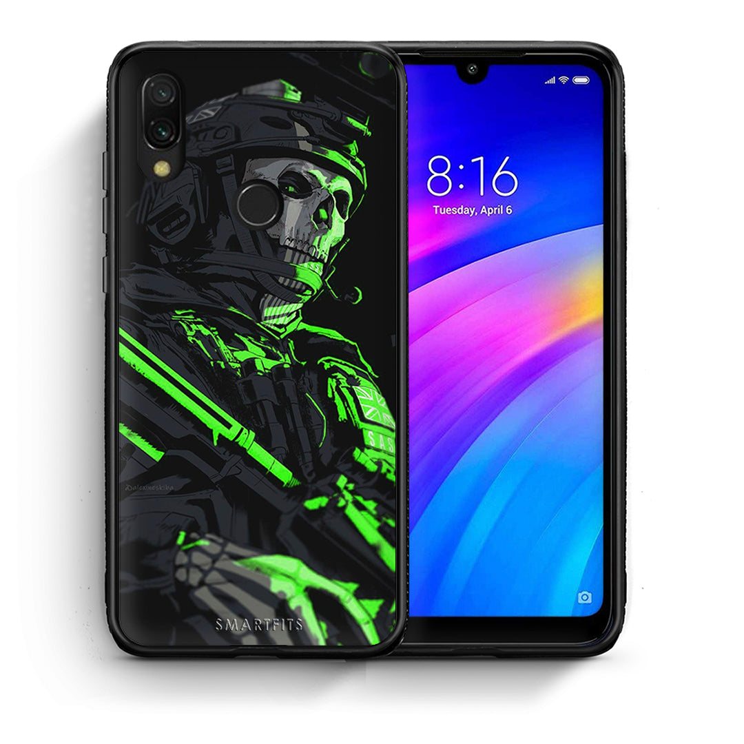 Θήκη Αγίου Βαλεντίνου Xiaomi Redmi 7 Green Soldier από τη Smartfits με σχέδιο στο πίσω μέρος και μαύρο περίβλημα | Xiaomi Redmi 7 Green Soldier case with colorful back and black bezels