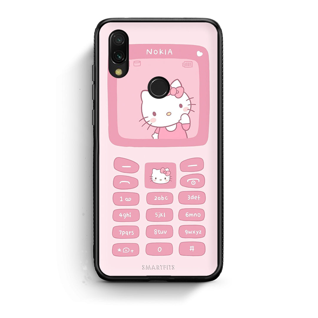 Xiaomi Redmi 7 Hello Kitten Θήκη Αγίου Βαλεντίνου από τη Smartfits με σχέδιο στο πίσω μέρος και μαύρο περίβλημα | Smartphone case with colorful back and black bezels by Smartfits