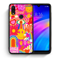 Thumbnail for Θήκη Xiaomi Redmi 7 Hippie Love από τη Smartfits με σχέδιο στο πίσω μέρος και μαύρο περίβλημα | Xiaomi Redmi 7 Hippie Love case with colorful back and black bezels