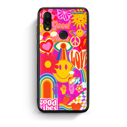 Xiaomi Redmi 7 Hippie Love θήκη από τη Smartfits με σχέδιο στο πίσω μέρος και μαύρο περίβλημα | Smartphone case with colorful back and black bezels by Smartfits