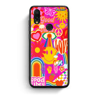 Thumbnail for Xiaomi Redmi 7 Hippie Love θήκη από τη Smartfits με σχέδιο στο πίσω μέρος και μαύρο περίβλημα | Smartphone case with colorful back and black bezels by Smartfits