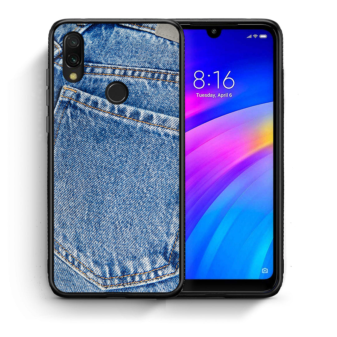 Θήκη Xiaomi Redmi 7 Jeans Pocket από τη Smartfits με σχέδιο στο πίσω μέρος και μαύρο περίβλημα | Xiaomi Redmi 7 Jeans Pocket case with colorful back and black bezels