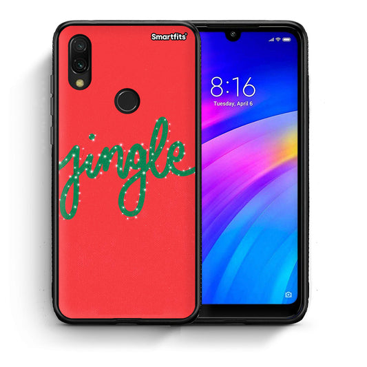Θήκη Xiaomi Redmi 7 Jingle Xmas από τη Smartfits με σχέδιο στο πίσω μέρος και μαύρο περίβλημα | Xiaomi Redmi 7 Jingle Xmas case with colorful back and black bezels