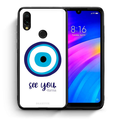 Θήκη Xiaomi Redmi 7 Karma Says από τη Smartfits με σχέδιο στο πίσω μέρος και μαύρο περίβλημα | Xiaomi Redmi 7 Karma Says case with colorful back and black bezels