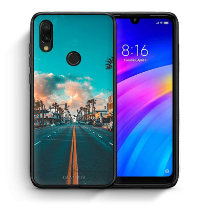 Θήκη Xiaomi Redmi 7 City Landscape από τη Smartfits με σχέδιο στο πίσω μέρος και μαύρο περίβλημα | Xiaomi Redmi 7 City Landscape case with colorful back and black bezels