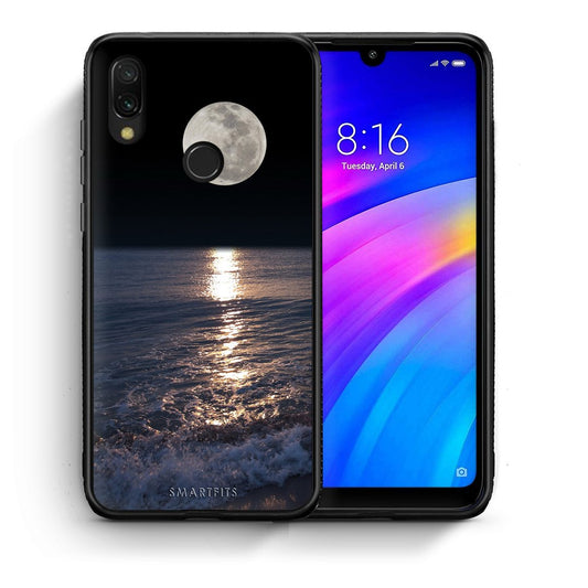 Θήκη Xiaomi Redmi 7 Moon Landscape από τη Smartfits με σχέδιο στο πίσω μέρος και μαύρο περίβλημα | Xiaomi Redmi 7 Moon Landscape case with colorful back and black bezels