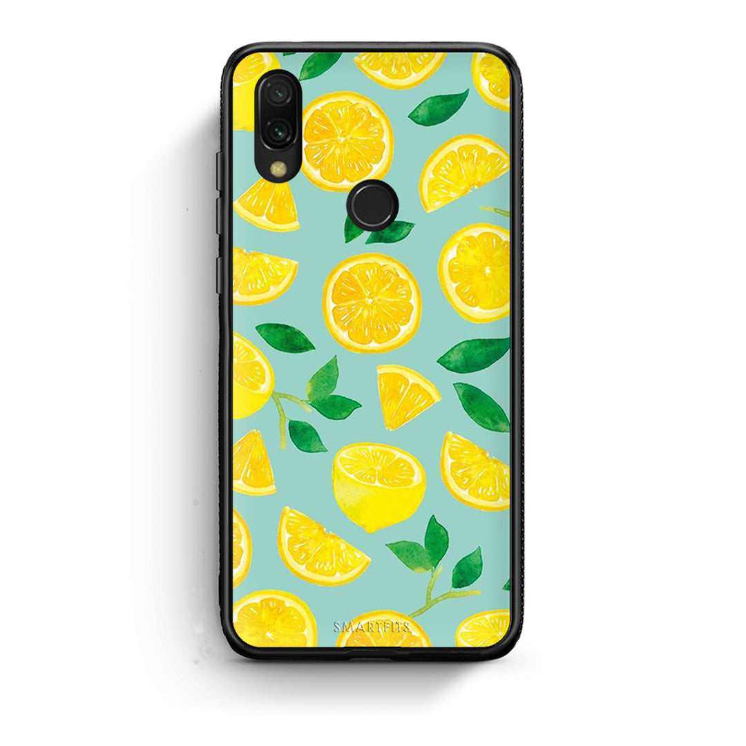 Xiaomi Redmi 7 Lemons θήκη από τη Smartfits με σχέδιο στο πίσω μέρος και μαύρο περίβλημα | Smartphone case with colorful back and black bezels by Smartfits