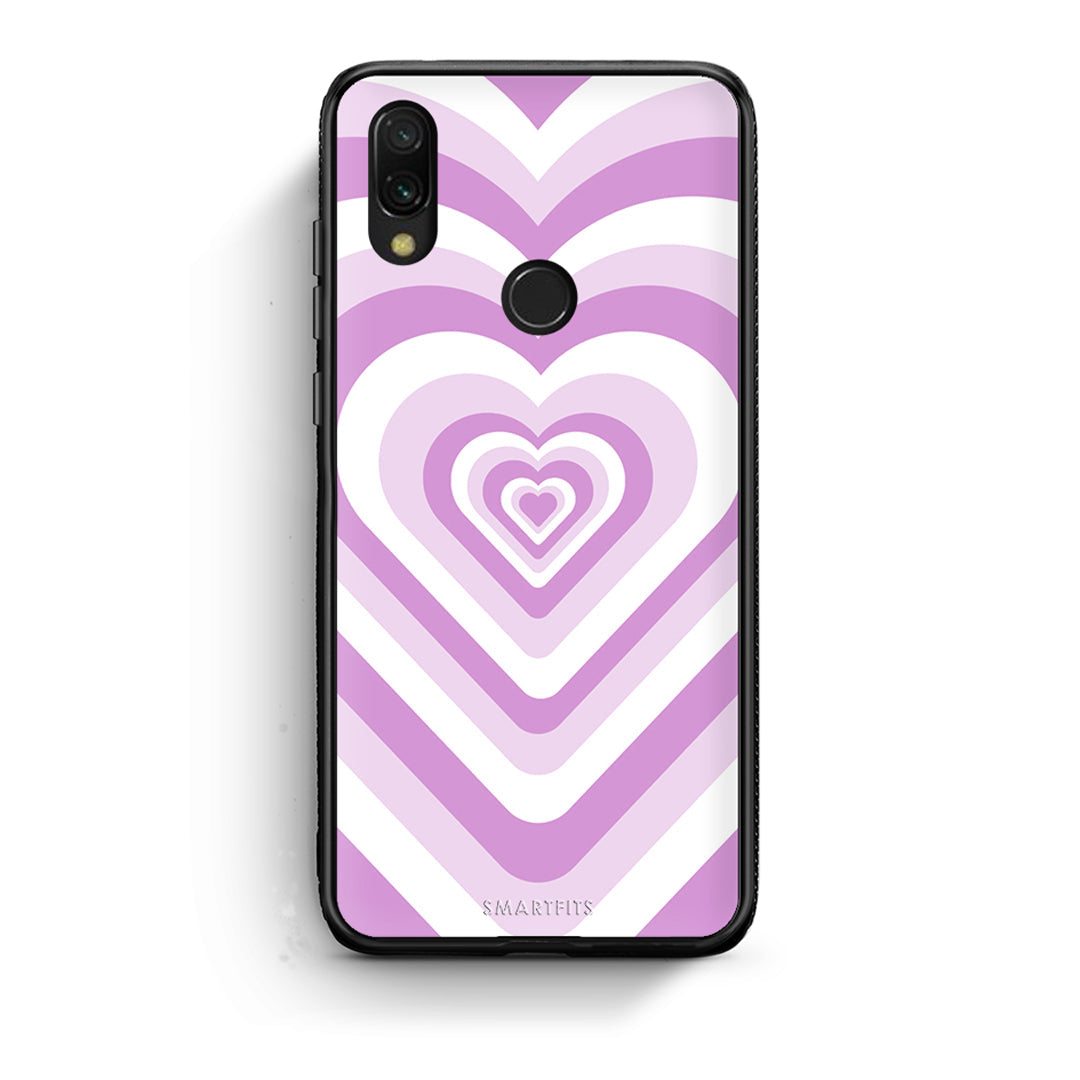 Xiaomi Redmi 7 Lilac Hearts θήκη από τη Smartfits με σχέδιο στο πίσω μέρος και μαύρο περίβλημα | Smartphone case with colorful back and black bezels by Smartfits