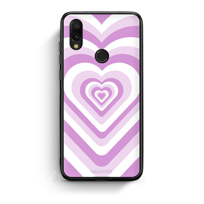 Xiaomi Redmi 7 Lilac Hearts θήκη από τη Smartfits με σχέδιο στο πίσω μέρος και μαύρο περίβλημα | Smartphone case with colorful back and black bezels by Smartfits