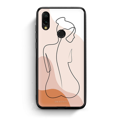 Xiaomi Redmi 7 LineArt Woman θήκη από τη Smartfits με σχέδιο στο πίσω μέρος και μαύρο περίβλημα | Smartphone case with colorful back and black bezels by Smartfits