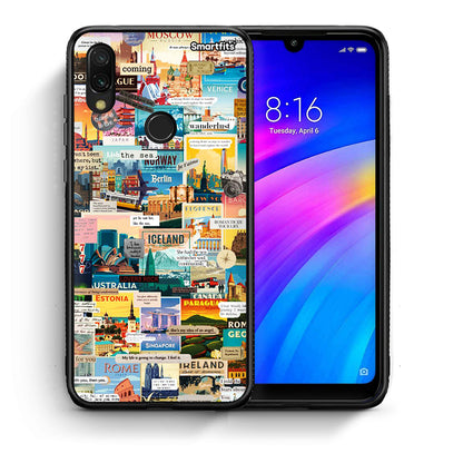 Θήκη Xiaomi Redmi 7 Live To Travel από τη Smartfits με σχέδιο στο πίσω μέρος και μαύρο περίβλημα | Xiaomi Redmi 7 Live To Travel case with colorful back and black bezels
