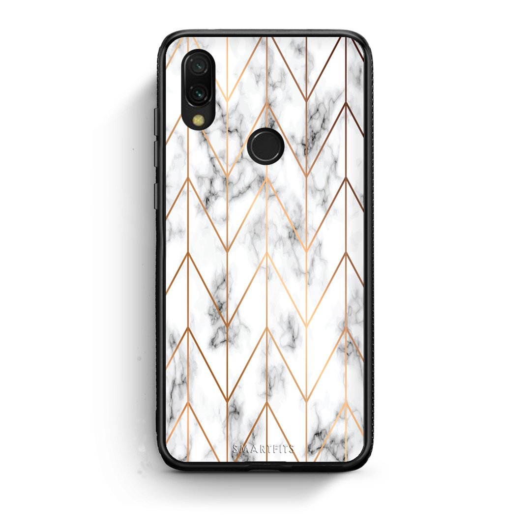 44 - Xiaomi Redmi 7 Gold Geometric Marble case, cover, bumper