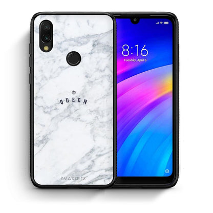 Θήκη Xiaomi Redmi 7 Queen Marble από τη Smartfits με σχέδιο στο πίσω μέρος και μαύρο περίβλημα | Xiaomi Redmi 7 Queen Marble case with colorful back and black bezels