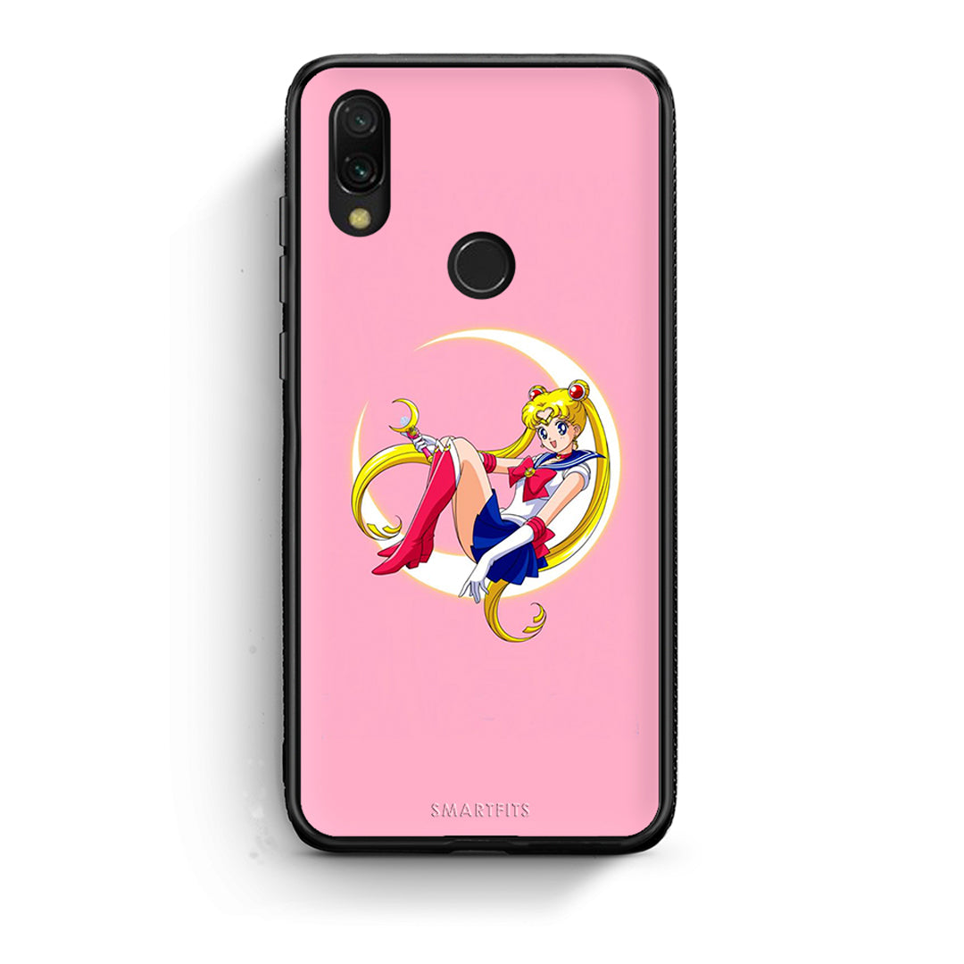Xiaomi Redmi 7 Moon Girl θήκη από τη Smartfits με σχέδιο στο πίσω μέρος και μαύρο περίβλημα | Smartphone case with colorful back and black bezels by Smartfits