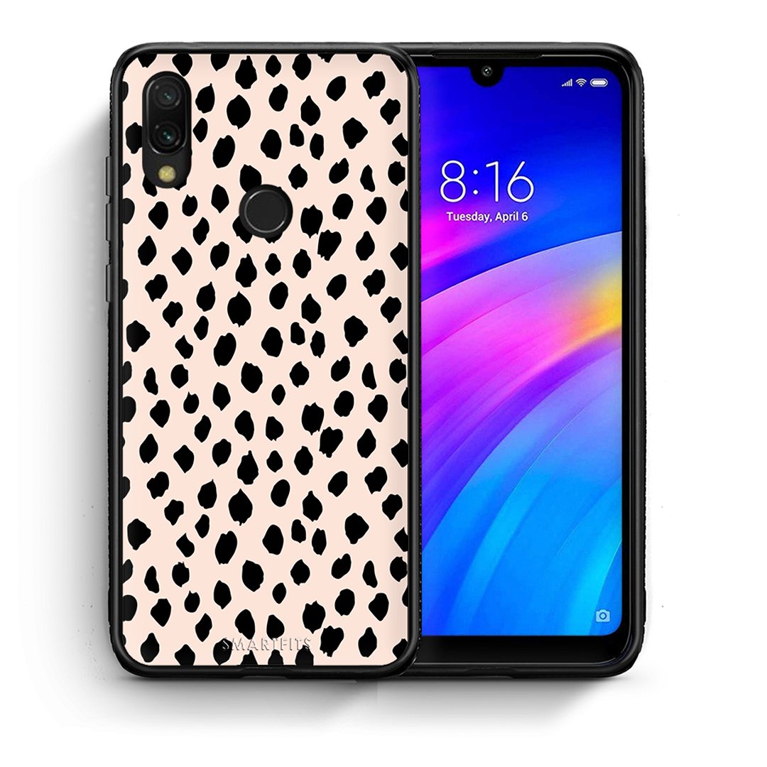 Θήκη Xiaomi Redmi 7 New Polka Dots από τη Smartfits με σχέδιο στο πίσω μέρος και μαύρο περίβλημα | Xiaomi Redmi 7 New Polka Dots case with colorful back and black bezels