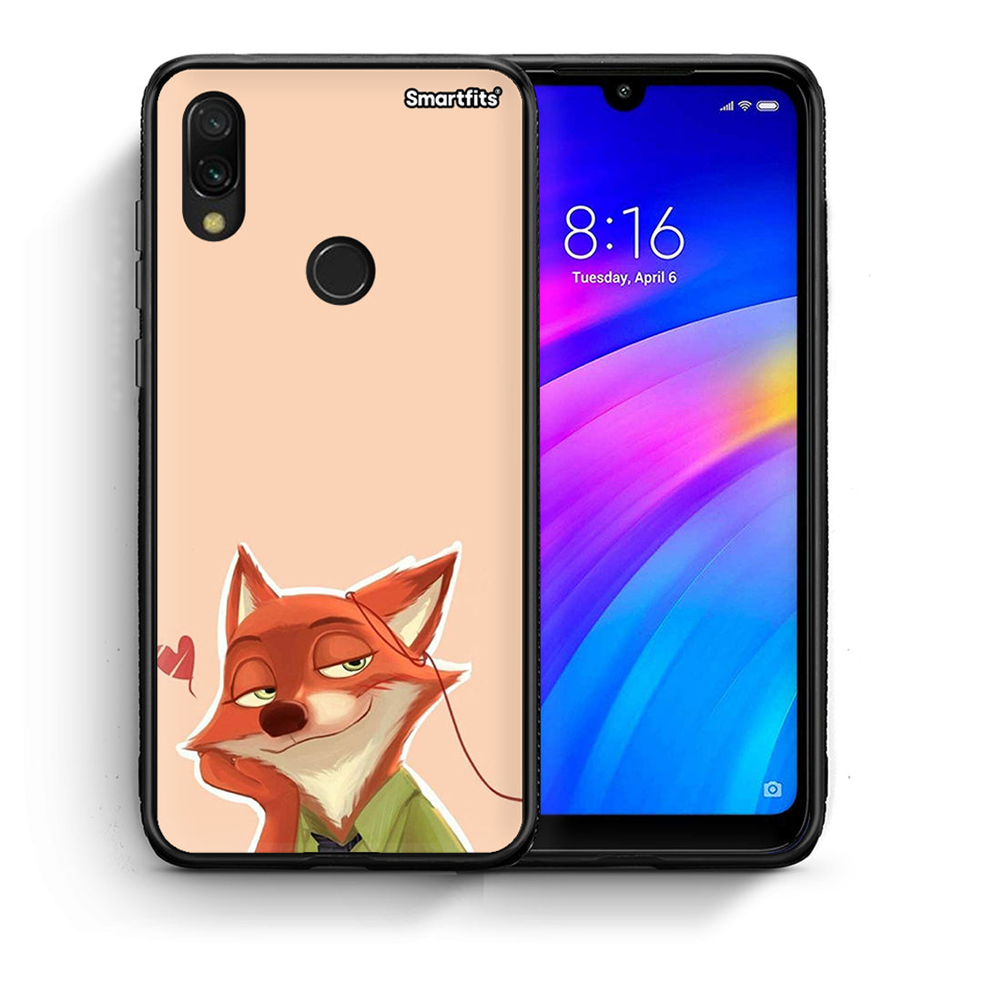 Θήκη Xiaomi Redmi 7 Nick Wilde And Judy Hopps Love 1 από τη Smartfits με σχέδιο στο πίσω μέρος και μαύρο περίβλημα | Xiaomi Redmi 7 Nick Wilde And Judy Hopps Love 1 case with colorful back and black bezels