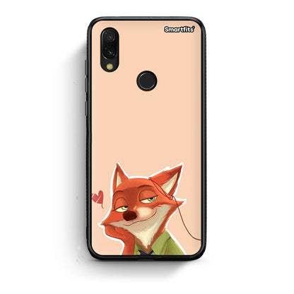 Xiaomi Redmi 7 Nick Wilde And Judy Hopps Love 1 θήκη από τη Smartfits με σχέδιο στο πίσω μέρος και μαύρο περίβλημα | Smartphone case with colorful back and black bezels by Smartfits