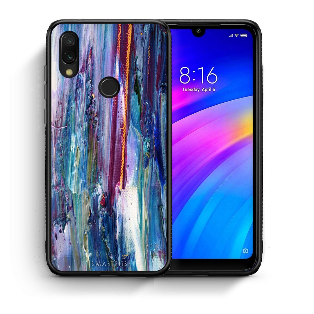 Θήκη Xiaomi Redmi 7 Winter Paint από τη Smartfits με σχέδιο στο πίσω μέρος και μαύρο περίβλημα | Xiaomi Redmi 7 Winter Paint case with colorful back and black bezels