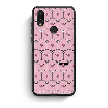 Xiaomi Redmi 7 Pig Glasses θήκη από τη Smartfits με σχέδιο στο πίσω μέρος και μαύρο περίβλημα | Smartphone case with colorful back and black bezels by Smartfits