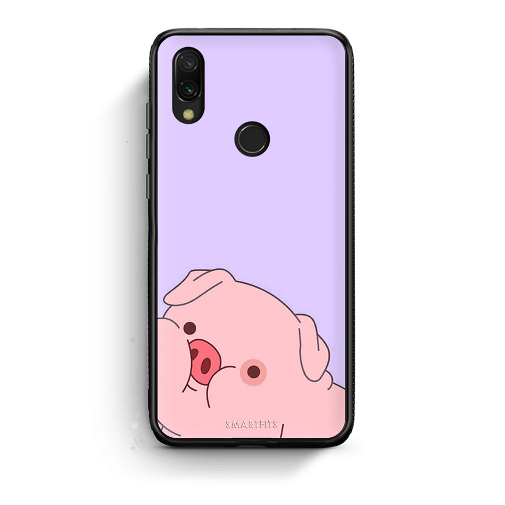 Xiaomi Redmi 7 Pig Love 2 Θήκη Αγίου Βαλεντίνου από τη Smartfits με σχέδιο στο πίσω μέρος και μαύρο περίβλημα | Smartphone case with colorful back and black bezels by Smartfits