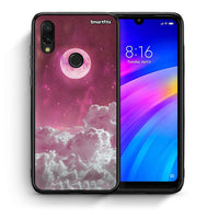 Thumbnail for Θήκη Xiaomi Redmi 7 Pink Moon από τη Smartfits με σχέδιο στο πίσω μέρος και μαύρο περίβλημα | Xiaomi Redmi 7 Pink Moon case with colorful back and black bezels