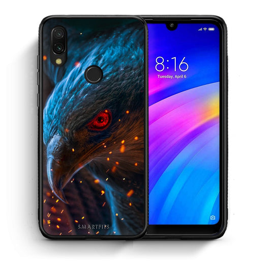 Θήκη Xiaomi Redmi 7 Eagle PopArt από τη Smartfits με σχέδιο στο πίσω μέρος και μαύρο περίβλημα | Xiaomi Redmi 7 Eagle PopArt case with colorful back and black bezels