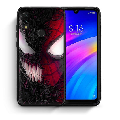 Θήκη Xiaomi Redmi 7 SpiderVenom PopArt από τη Smartfits με σχέδιο στο πίσω μέρος και μαύρο περίβλημα | Xiaomi Redmi 7 SpiderVenom PopArt case with colorful back and black bezels