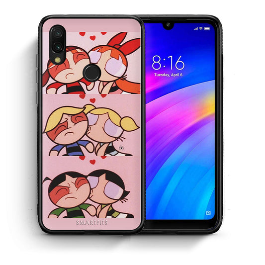 Θήκη Αγίου Βαλεντίνου Xiaomi Redmi 7 Puff Love από τη Smartfits με σχέδιο στο πίσω μέρος και μαύρο περίβλημα | Xiaomi Redmi 7 Puff Love case with colorful back and black bezels