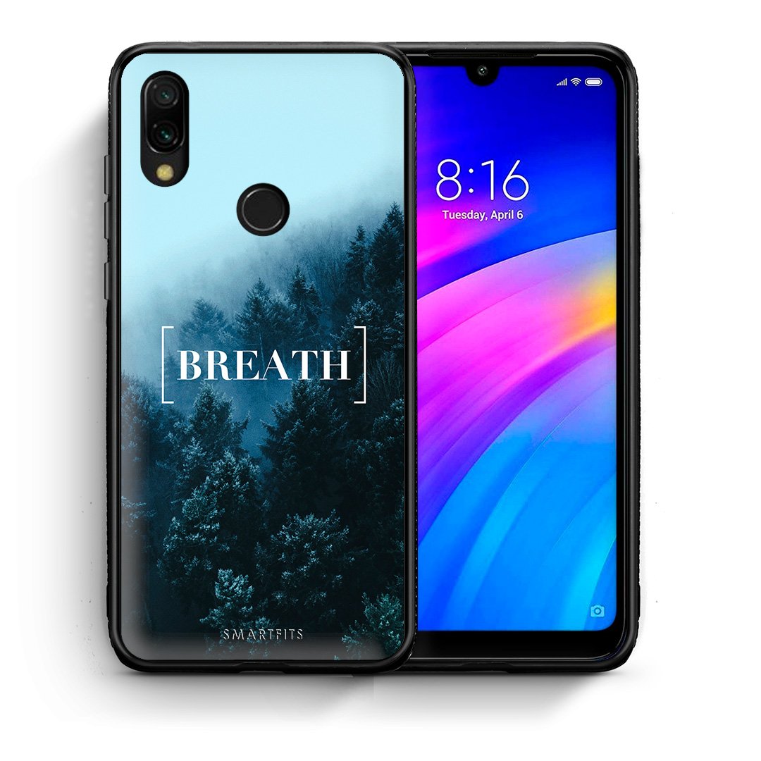 Θήκη Xiaomi Redmi 7 Breath Quote από τη Smartfits με σχέδιο στο πίσω μέρος και μαύρο περίβλημα | Xiaomi Redmi 7 Breath Quote case with colorful back and black bezels