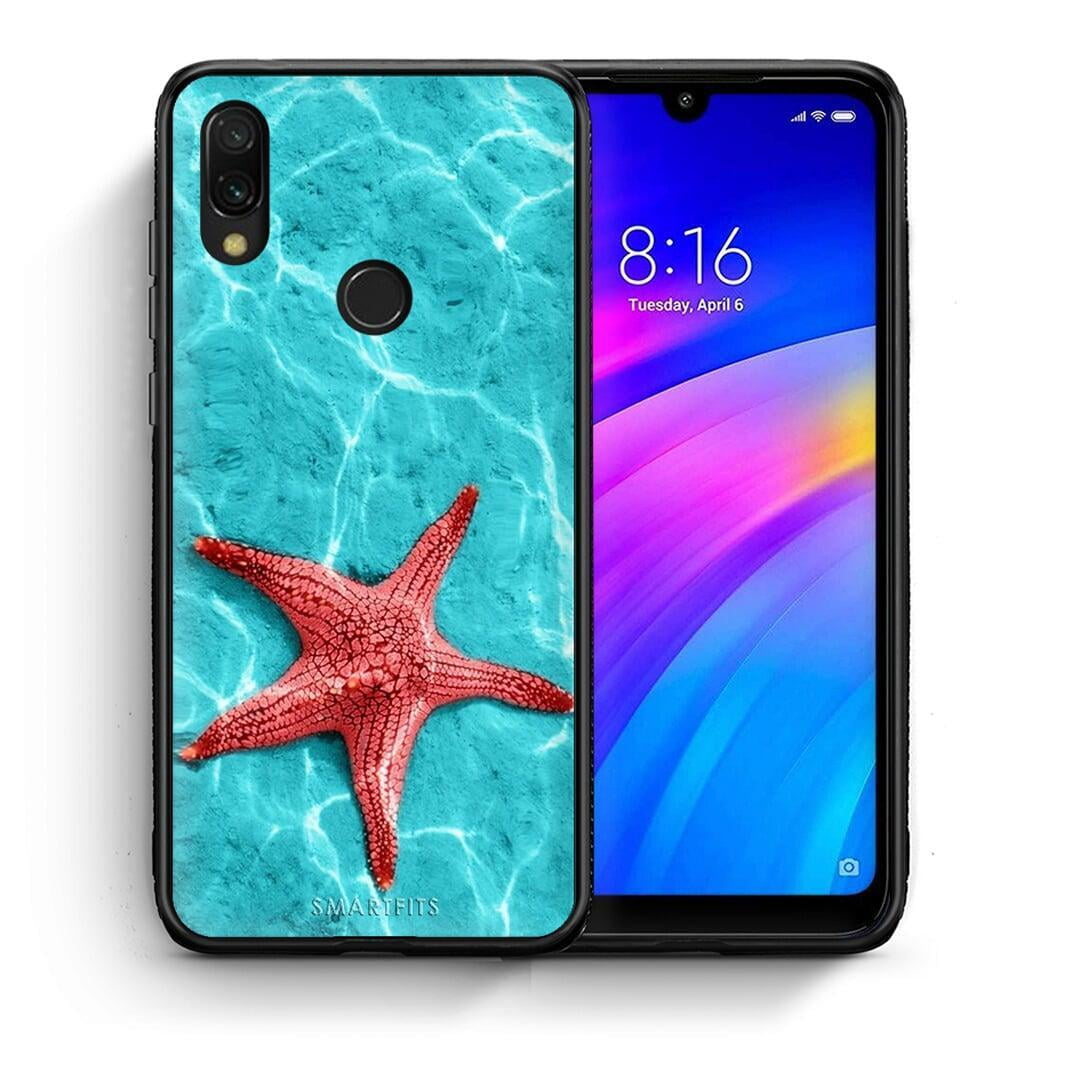 Θήκη Xiaomi Redmi 7 Red Starfish από τη Smartfits με σχέδιο στο πίσω μέρος και μαύρο περίβλημα | Xiaomi Redmi 7 Red Starfish case with colorful back and black bezels