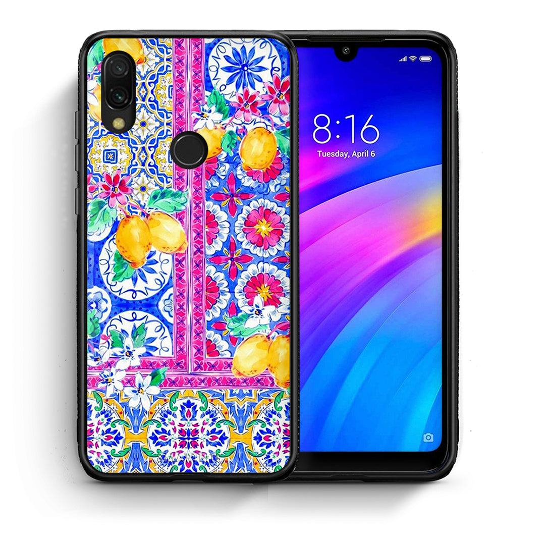 Θήκη Xiaomi Redmi 7 Retro Spring από τη Smartfits με σχέδιο στο πίσω μέρος και μαύρο περίβλημα | Xiaomi Redmi 7 Retro Spring case with colorful back and black bezels