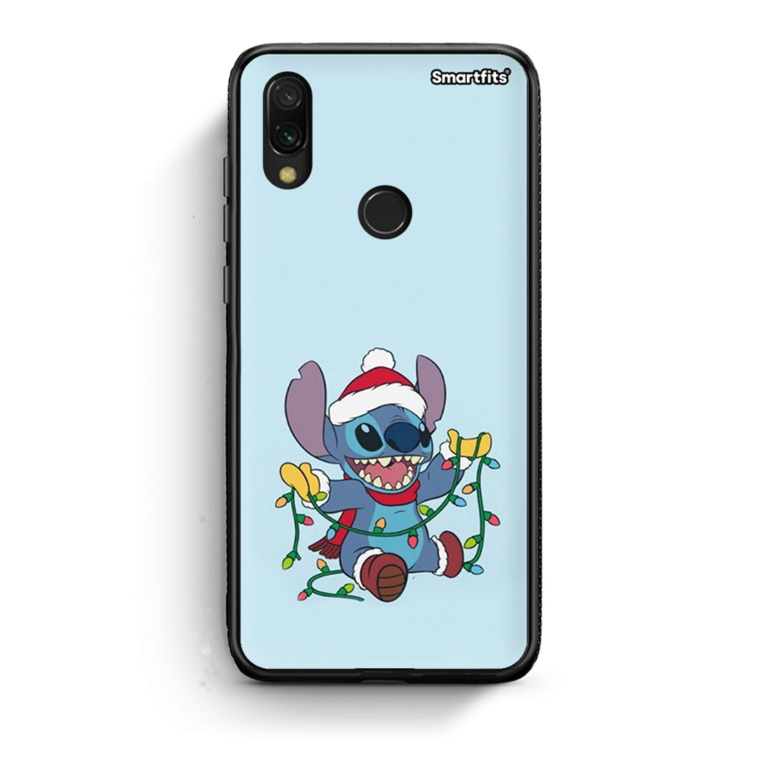 Xiaomi Redmi 7 Santa Stich θήκη από τη Smartfits με σχέδιο στο πίσω μέρος και μαύρο περίβλημα | Smartphone case with colorful back and black bezels by Smartfits