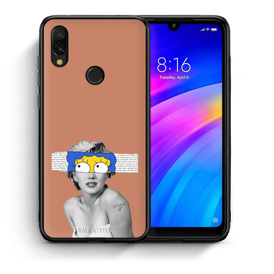 Θήκη Xiaomi Redmi 7 Sim Merilyn από τη Smartfits με σχέδιο στο πίσω μέρος και μαύρο περίβλημα | Xiaomi Redmi 7 Sim Merilyn case with colorful back and black bezels