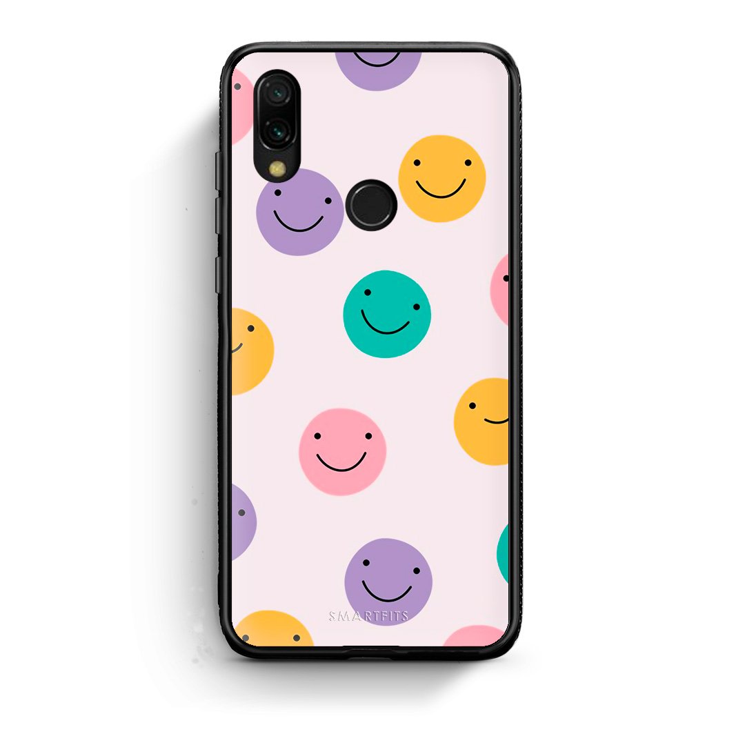 Xiaomi Redmi 7 Smiley Faces θήκη από τη Smartfits με σχέδιο στο πίσω μέρος και μαύρο περίβλημα | Smartphone case with colorful back and black bezels by Smartfits