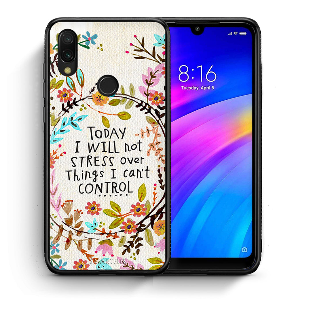 Θήκη Xiaomi Redmi 7 Stress Over από τη Smartfits με σχέδιο στο πίσω μέρος και μαύρο περίβλημα | Xiaomi Redmi 7 Stress Over case with colorful back and black bezels